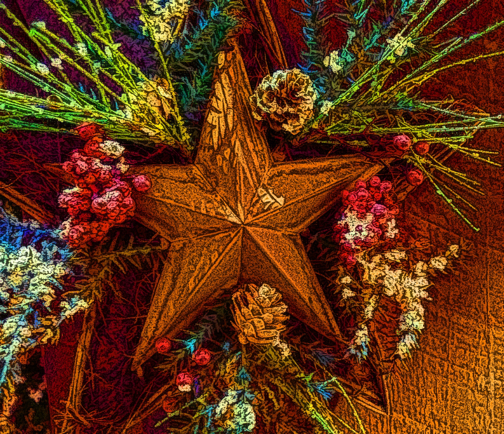 Estrela decoração da árvore de natal