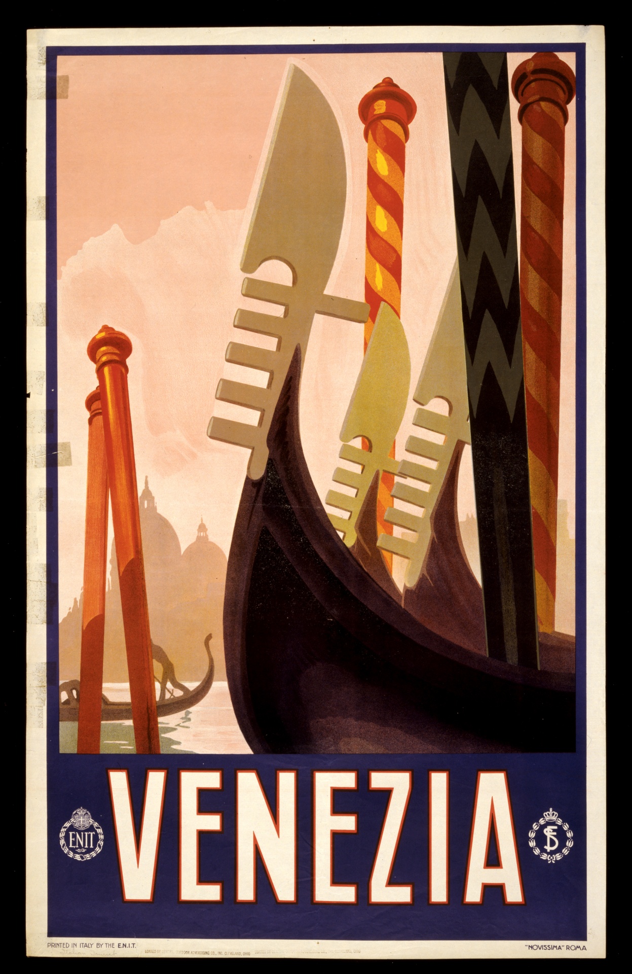 Benátky, Itálie cestovní plakát