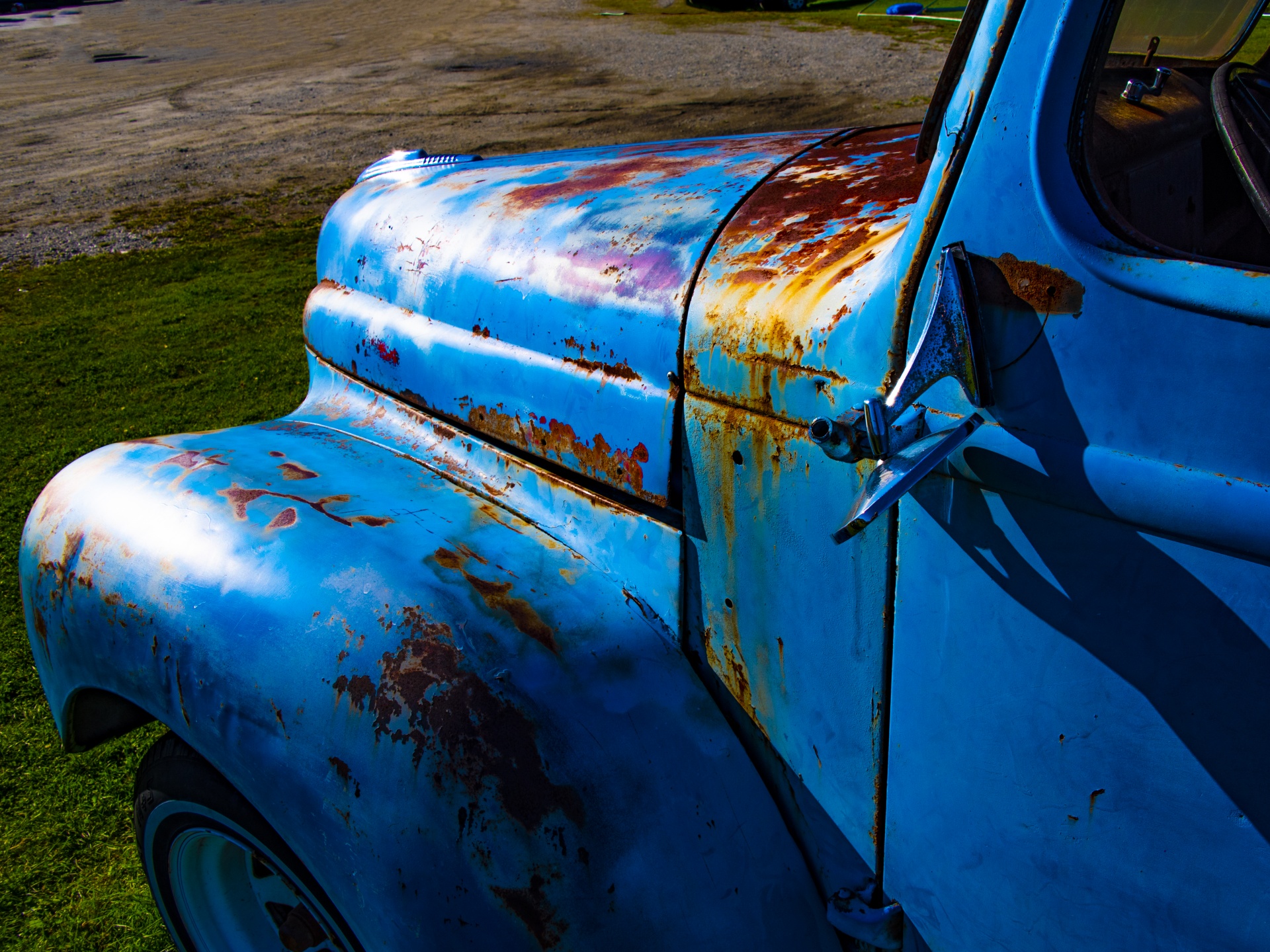Camioneta pickup azul vintage