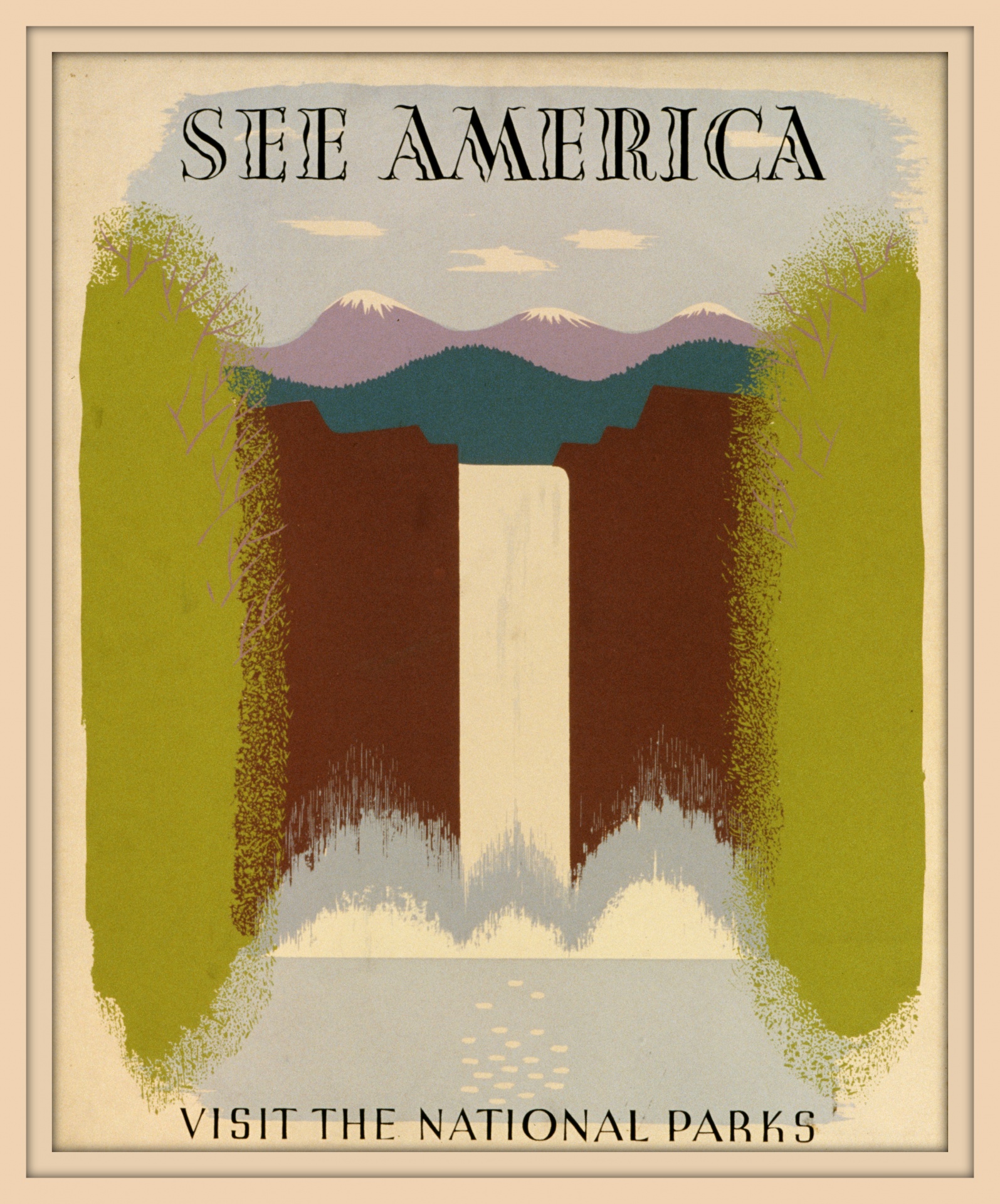 Besök America Travel Poster