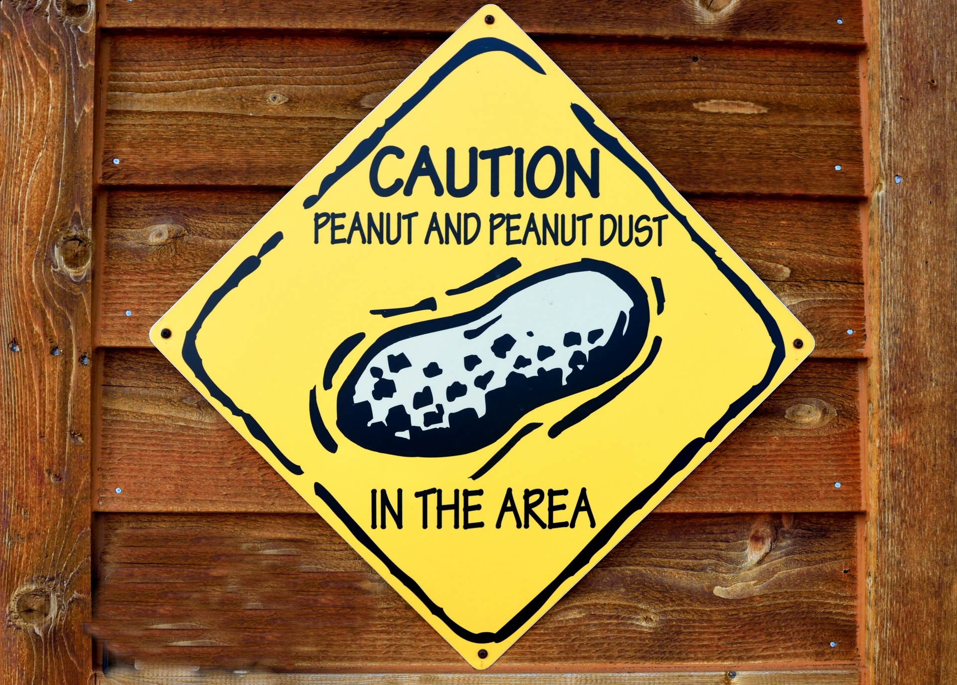 Sinal de aviso de poeira de amendoim