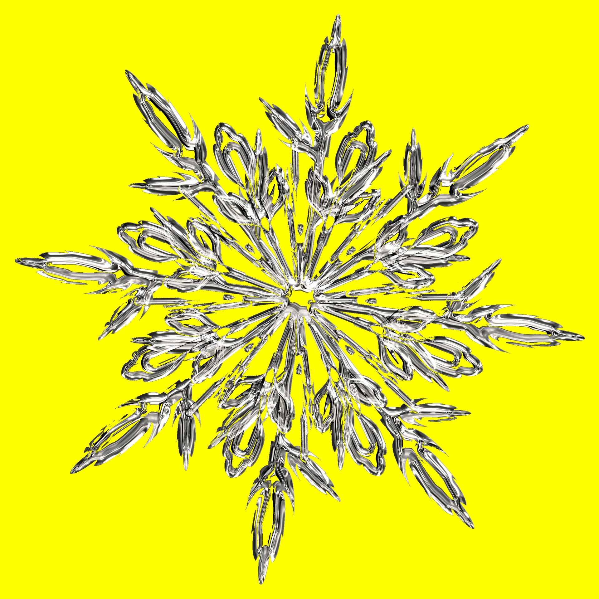 Gele kristallen sneeuwvlok