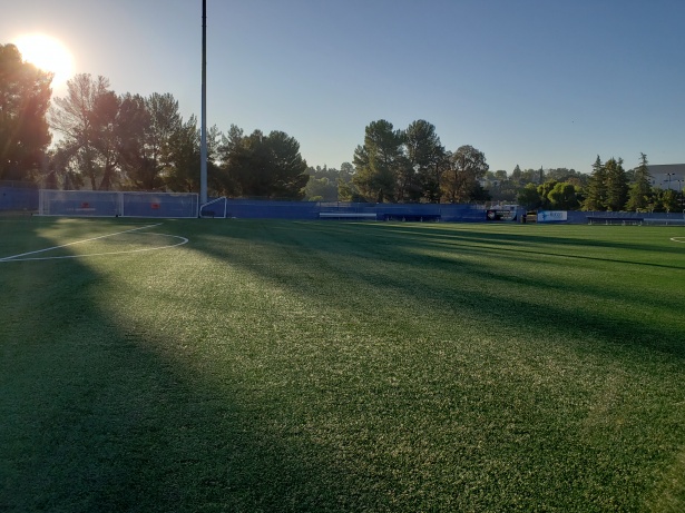 Campo de fútbol en la mañana Stock de Foto Public Domain Pictures
