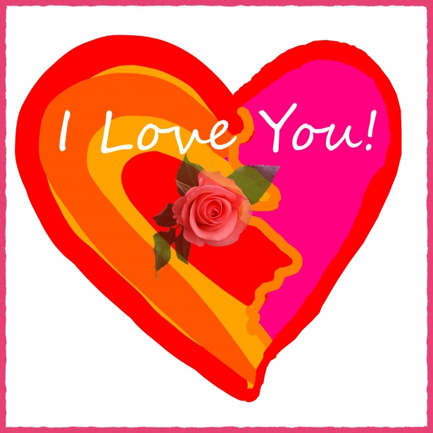 Postcard I Love You For Valentine Free Stock Photo - Public Domain Pictures