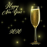 2020 Frohes Neues Jahr Gold Schwarz