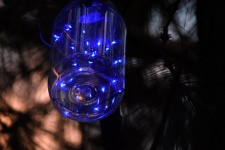 Blue Twinkle Lights In A Mason Jar