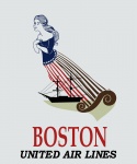 Afiș de epocă din Boston Airlines