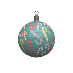 Candy cane Illustrated Ornament PNG