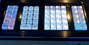 Botones de calculadora de caja registrad