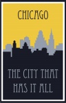 Чикаго Скайлайн Туристический Плакат