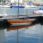 Holzrumpf eines Segelboots