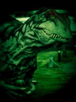 Dinosaurio dinosaurio en la noche