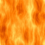 Vlammen gloeien lava