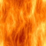 Eldflammar glödar lava
