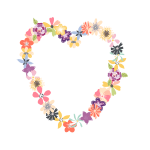 Flowered heart PNG