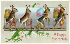 Boldog Eastertide nyuszi tojás
