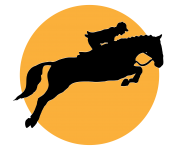 Logotipo de salto del jinete del caballo