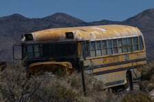 заброшенный школьный автобус