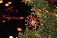 Merry Christmas Ornament and Bokeh