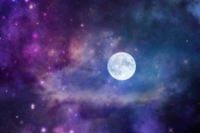 Lune cosmos étoiles ciel