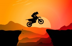 Salto en moto de montaña