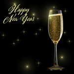 Champagner-Gläser des neuen Jahres