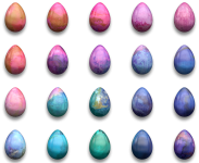 Oeufs de Pâques colorés