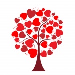 Clipart di albero di cuori rossi