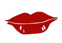 Vörös ajkak nő
