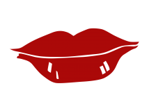 Boca vermelha de mulher