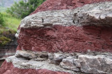 Camadas de rocha vermelha