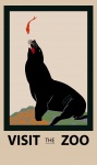 Cartel del zoológico de leones marinos