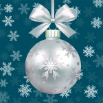 Silver Bauble Snowflake Background