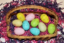 Speckled Easter Eggs In Basket