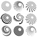 Ensemble de forme de spirale, vortex, to