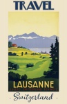 Plakat podróżniczy Vintage Lausanne