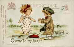 Valentinsgruß-Weinlese-Postkarte