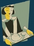 Waitress, Maid Retro Illustration