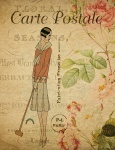 Žena Vintage francouzské pohlednice