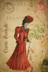 Französische Postkarte der Frau Vintage