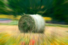 Zoom Burst Effect On A Bale Of Hay
