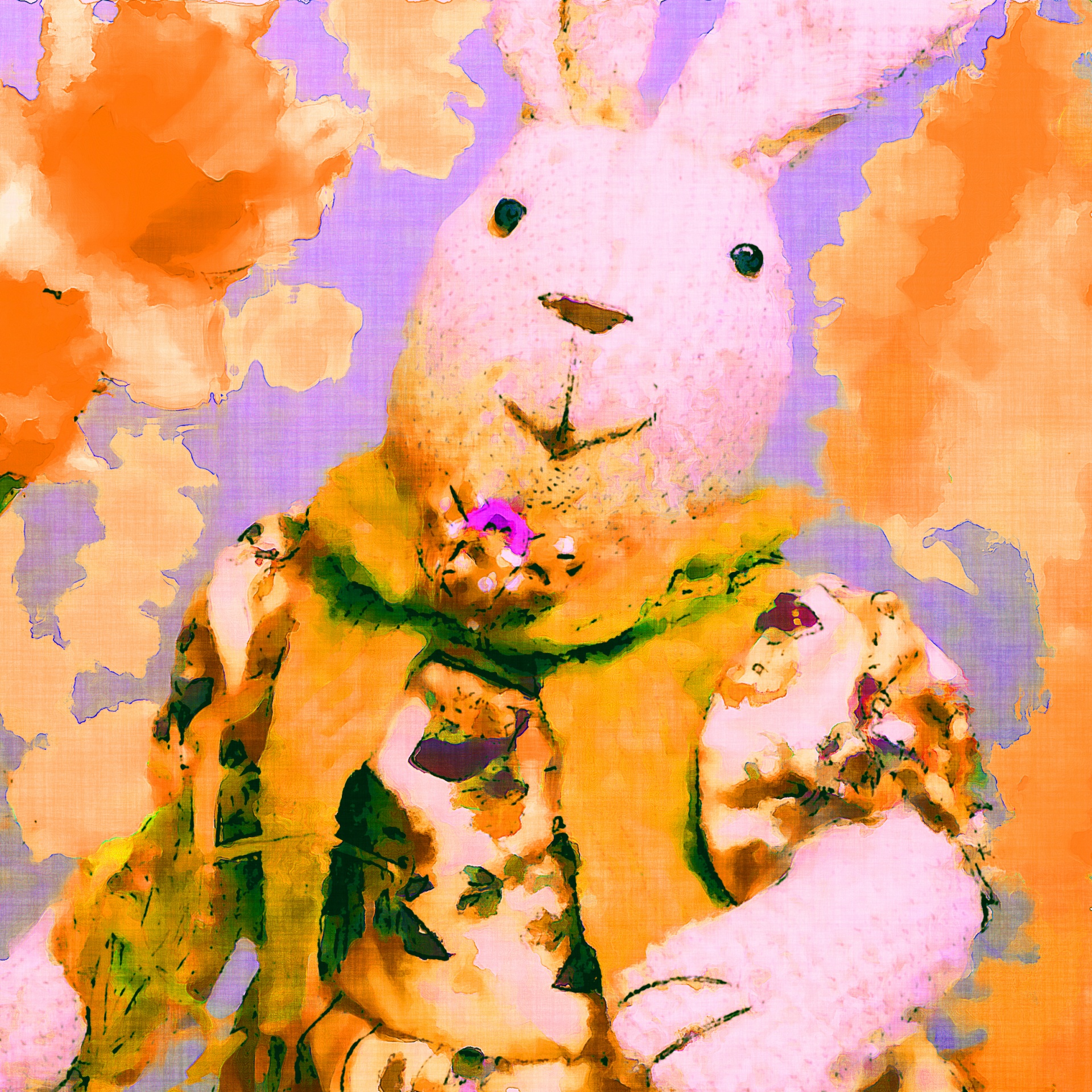 复活节兔子多彩贺卡 免费图片 - Public Domain Pictures