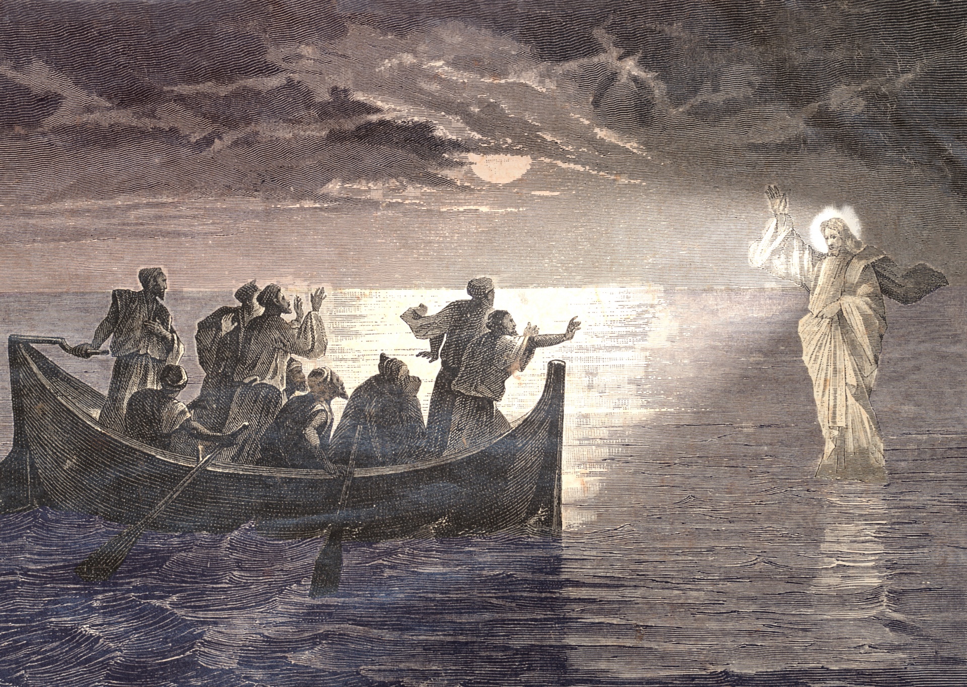 Jesus Walking on Water painting
