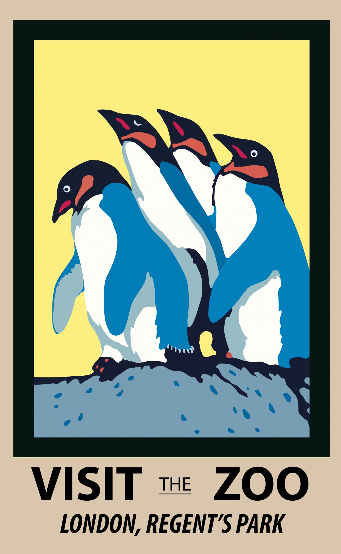 Penguins Zoo Poster