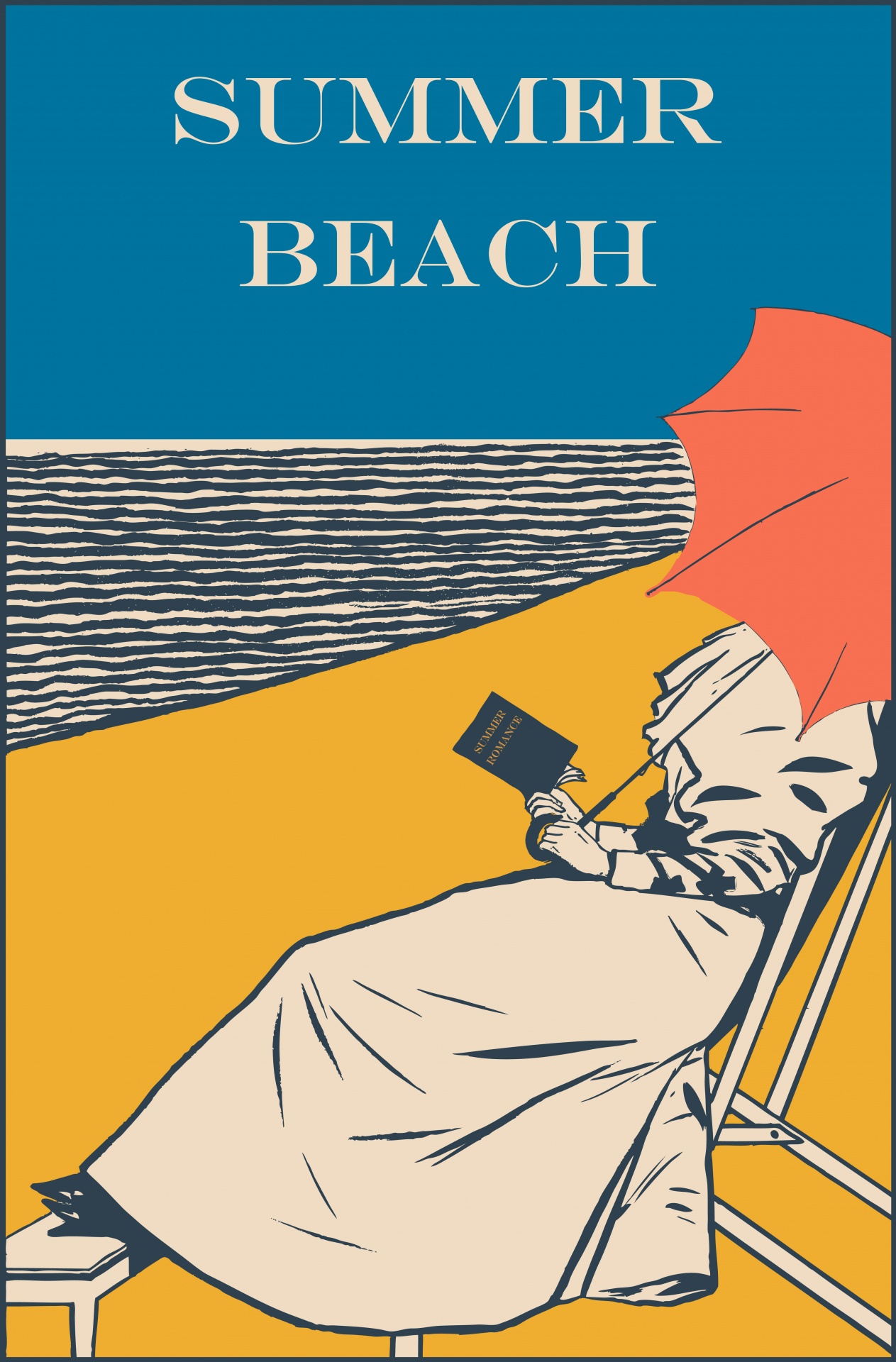 Vrouw leest op strand