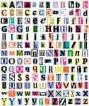 Lettere dell'alfabeto dalla rivista