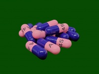 Comprimidos de amoxicilina Fundo verde