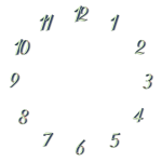 Cadran d'horloge avec numéros verts 