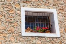 Flower window with bars