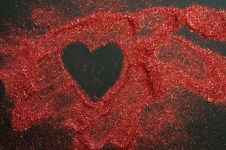 Heart Shape In Spilled Glitter